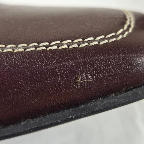 Renzo Fontanelli Firenze Size 7.5 Brown Leather Slip On Heeled Shoes Square Toe - Picture 12 of 14